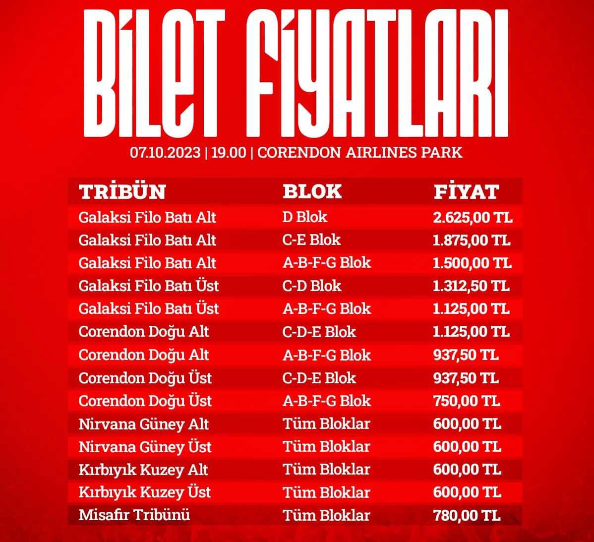 Galatasaray Maçı Biletleri Genel Satışta
